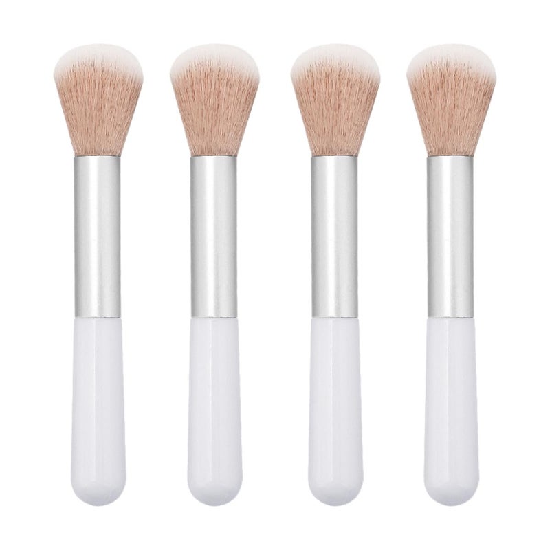 4Pcs Pink Synthetic Hair Makeup Brush Set with Blush and Powder Brushes - Image 1